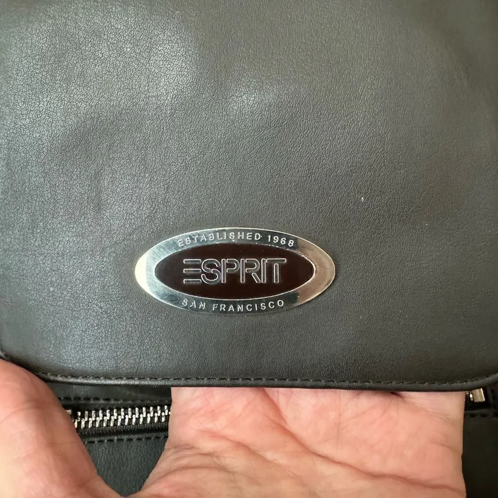 Y2K Esprit Vintage Faux Leather Drawstring Backpack